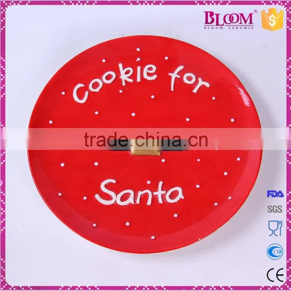 Custom Ceramic Red Decorative Christmas Dinner Plate photo-2