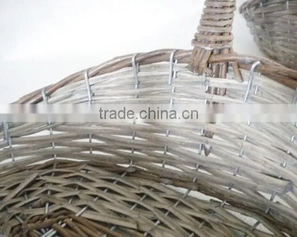 Grey Color Woven Wicker Rattan Basket for Flowers photo-4