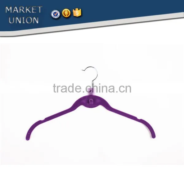 ABS Plastic Velvet Antiskid Hangers Flocking Clothes Hanger With Pulley for Women photo-2