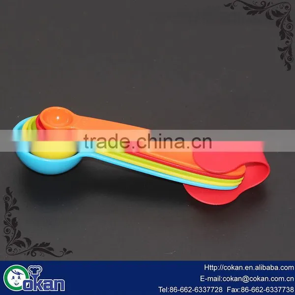 CK-S043 5Pcs Rainbow Plastic Measuring Spoons Cups Tools Set For Baking Cooking Plastic Measuring Spoon Set / Measuring Cup photo-5