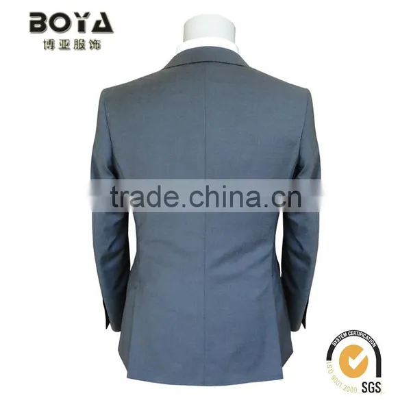 2015 New Arrival TR Grey Fabric Jacket & Blazer for Mens With Notch Lapel Men Blazer Suit photo-2