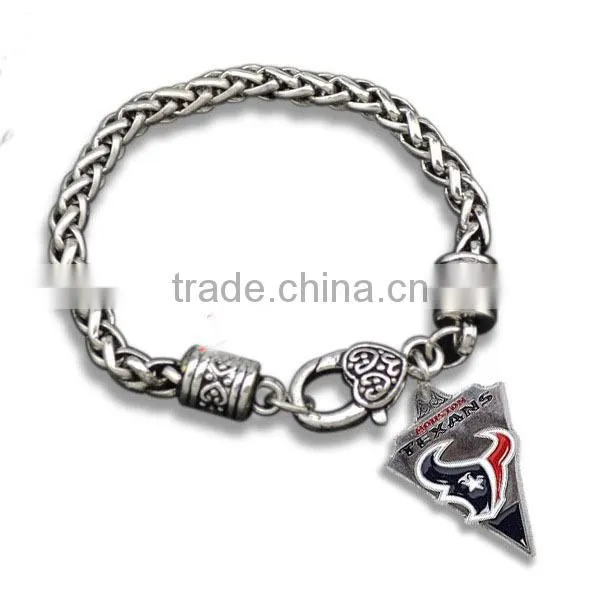 Hollow Philadelphia Eagles Logo Charm Bracelet Sports Fans Custom Charm Bracelet Big Chain Clasp Bracelet for Souvenir Gifts photo-4