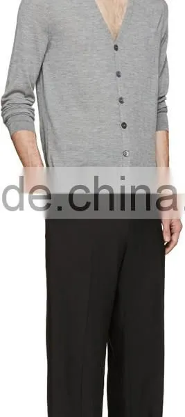 2016 Latest Mens Grey Cashmere Cardigan Sweaters photo-4