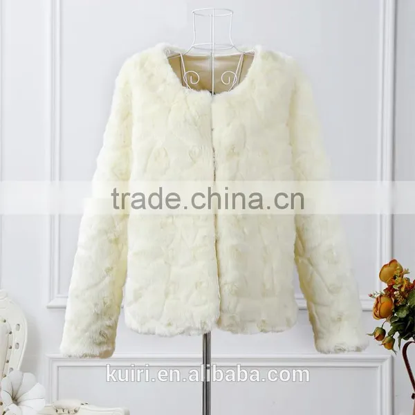 Rabbit Fur Long Coat Winter Women's European Style Warm Fur Coat Vertical Striped Faux Fur Jacket photo-6