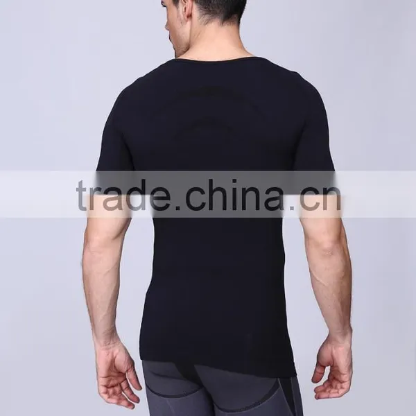 High Quality Mens Seamless Compression Running Short Sleeve TShirts photo-2