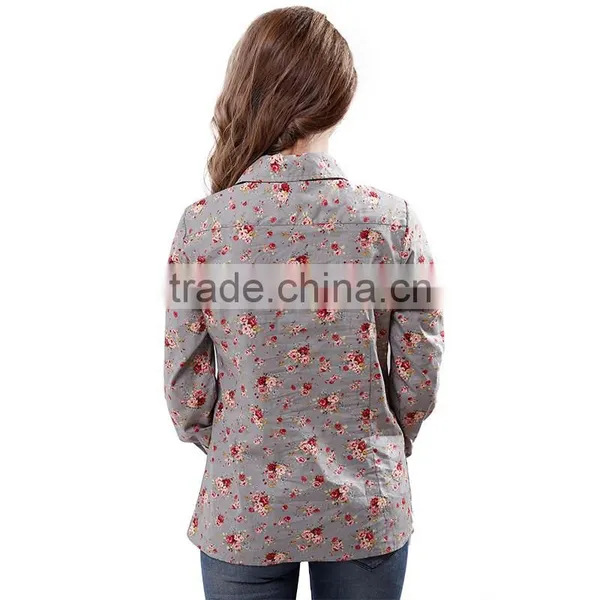 Hot Sale High Quality Fancy Floral Soft Casual Shirt for Women photo-3