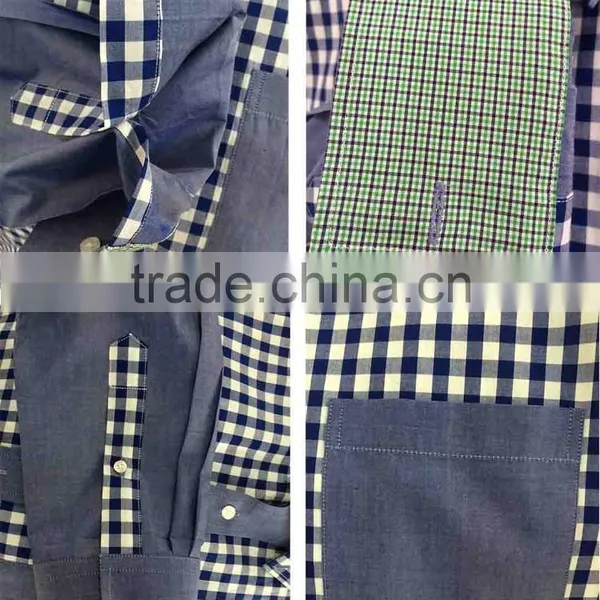 2017 Latest Design Men' Plaid Cotton Shirt With Contrast Color on Placket photo-4