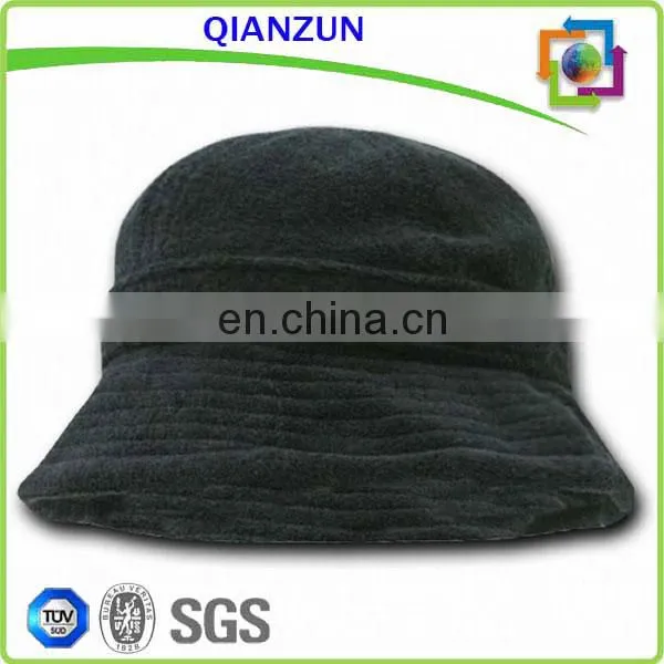 Blank Black Terry Towel Bucket Hat