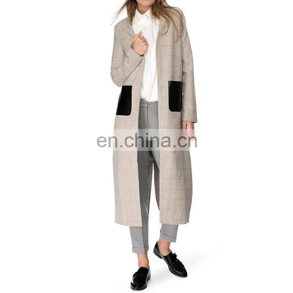 Wool Mix Fabric Fashion Design Woman Winter Coat photo-2