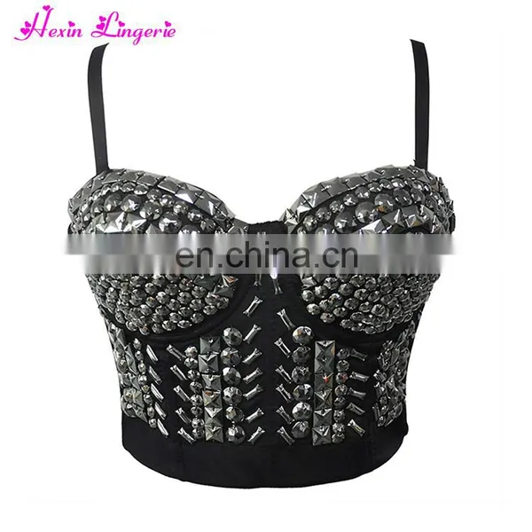 Fashion Sexy Silver Bead Decoration Hot Teens Factory in China Bra Push up