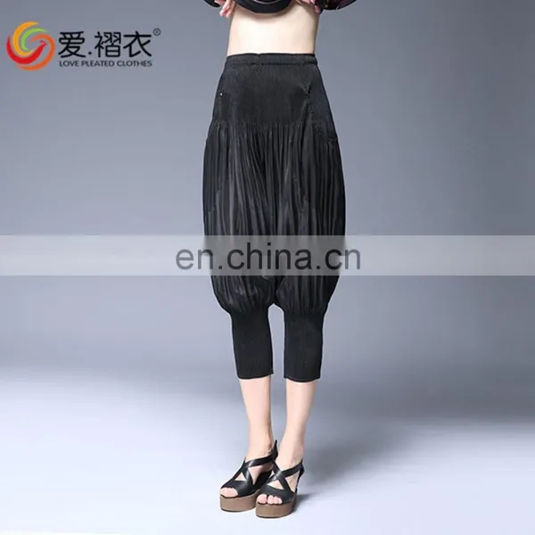 100% Polyester Women Elastic Waist Sports Indian Harem Trousers for Outdoor photo-3