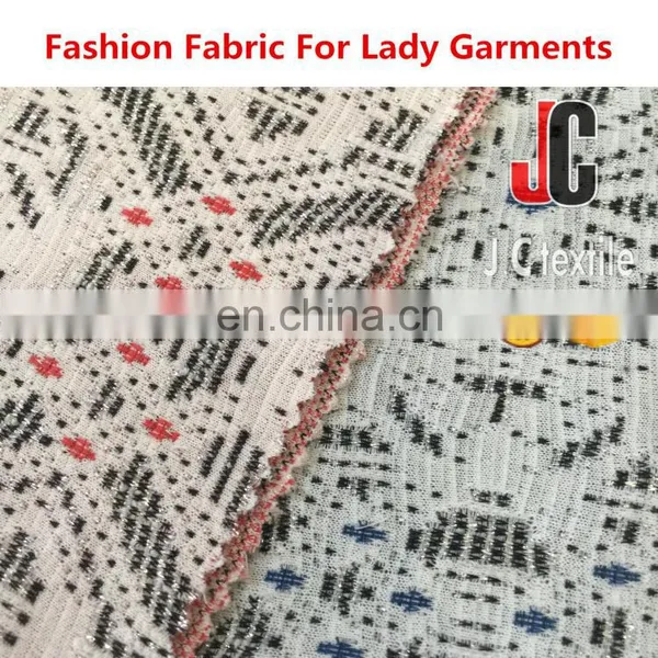 B2794 JC ShaoxingT/R Span Lurex Knit Jacquard Fabric Polyester Elastane Fabric photo-4