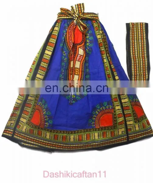 African Dashiki Maxi Wax Skirt A-Line Long Elastic Waist Full Length Skirt 1Size Dashiki Maxican Skirt Wrap Women Skirts Ethnic photo-3