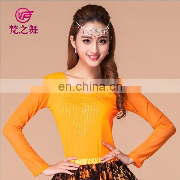 Long Sleeves Belly Dance Tops Sexy Dance Tops Western Dance Tops Belly Dance Practice Top S-3071# photo-3