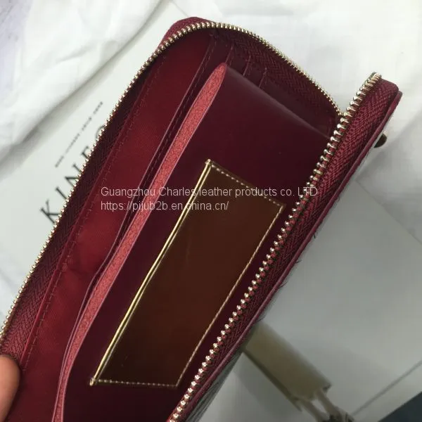 Customized Ladies Long Wallet Crocodile Pattern Suede Leather Zipper Clutch Bag Fashion Multi-function Change Mobile Phone Bag photo-4