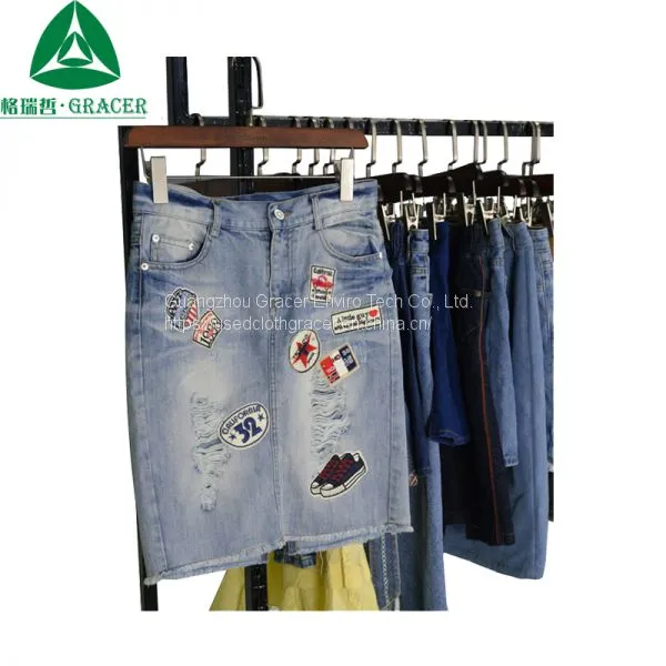 Clean Second Hand In Bales Ladies Jeans Skirt Used Clothes photo-4