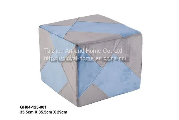 High quality printing bathroom linen grey kid square stool