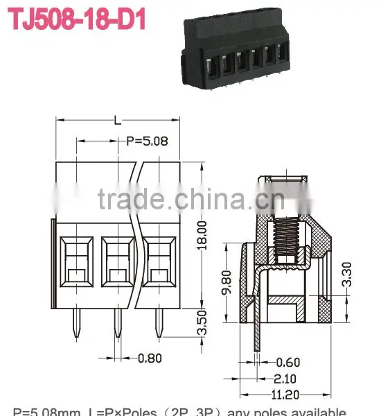 Connecting Wire Brass PCB Mounted Terminal Block Made in China photo-2