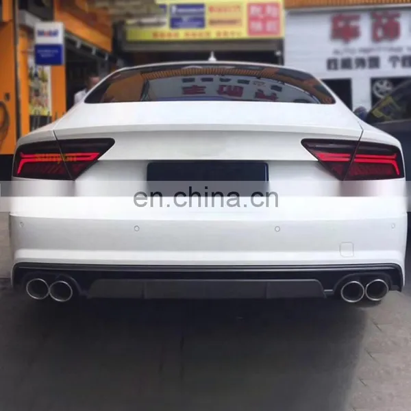 S7 Diffuser With Tailpipe for Audi A7 Sports Version Refit to Audi A7 S Line High Quality Rear Bumper Diffuser 2016-2018 photo-5