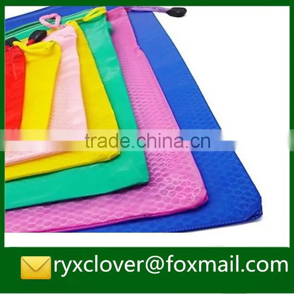 Colorful Pvc Gridding Zipper Two-double Document Bag in Different Size photo-2
