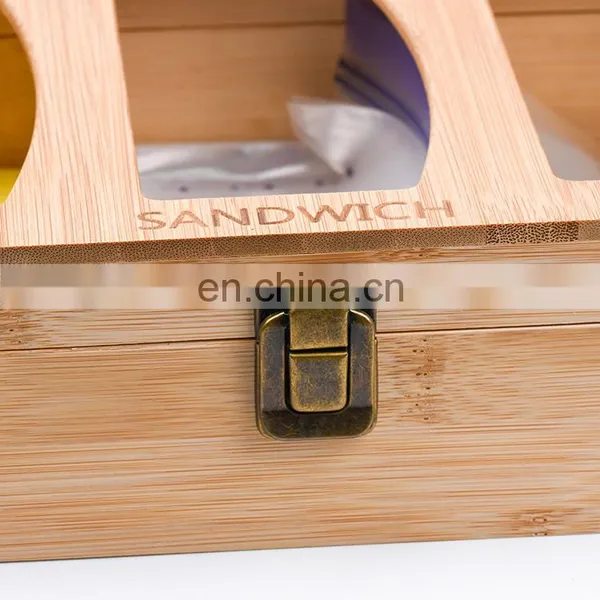 Natural Bamboo Wood Sandwich Ziplock Reusable Home Food Storage Bags Rack Organizer With Lid Eco Friendly 12 Kitchen & Tabletop photo-5