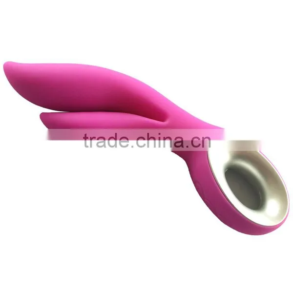 Silicone Usb Rechargeable Twin Teaser Erotic Toys Dual Stimulator Sex Toys Rabbit photo-2