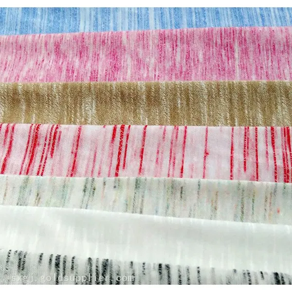 China Factory New Design Space Dye Injected Malange Single Jersey Fabric