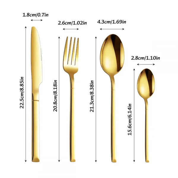 Hot Sales in Russia 24 Piece Stainless Steel Flatware Set, Silverware Set With Spoon Knife and Fork Set, Service for 6, Dishwasher Safe/Easy Clean photo-5