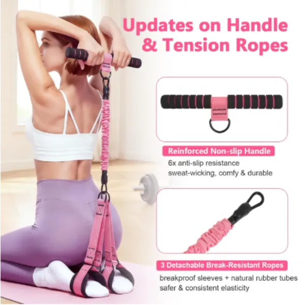 Pedal Resistance Band With Handle, Adjustable Multifunction Exercise Bands photo-3
