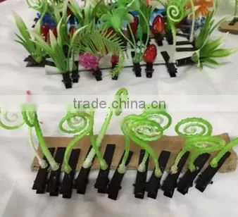 2015 Most Fashion Wholesale Cheap Customized Cute Alligator Green Bean Sprout Hair Pin photo-2