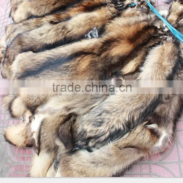 Original Natural Color Wholepieces Real Raccoon Fur Skin