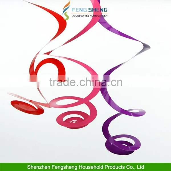 Coloured Hanging Swirls Party Decorations Multi Birthday Wedding Baby Shower photo-2