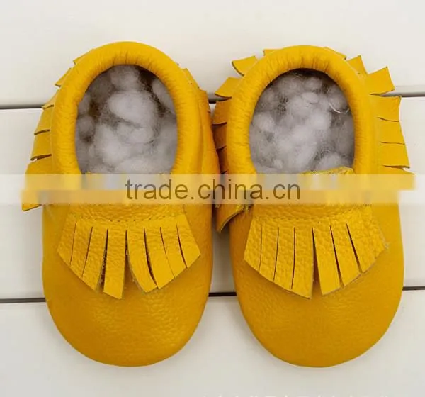 2016 Fashion Style Tassel Leather Shoes Full Cowhide Infant Baby Shoes Newborn Soft Bottom Prewalkers photo-4