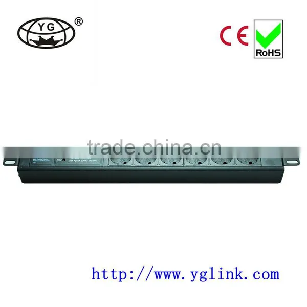19"1.5U 6 Ways With Surge Protection German PDU German Power Distribution Unit Cabinet PDU Rack Pdu Power