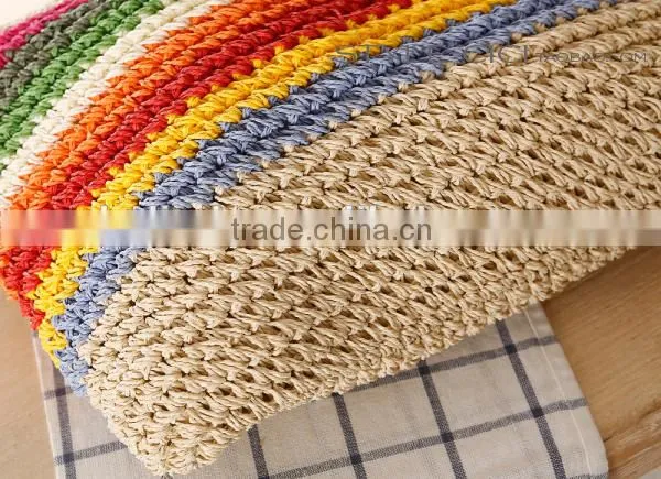 Colorful Stripe Straw Bag photo-2