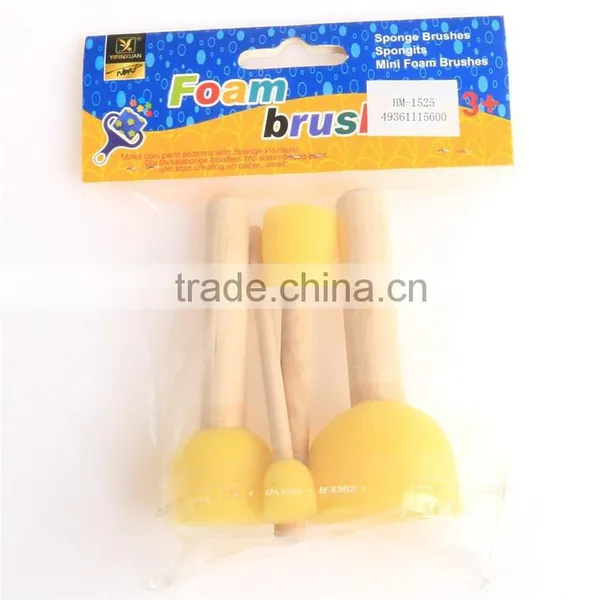 3pcs Free Sample Wooden Handle Sponge Roller Brush For Kids Quality Choice photo-2