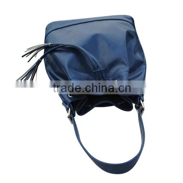 Leather Drawstring Bag for Ladies, Called Fringed Bag and Bucket Handbag photo-6