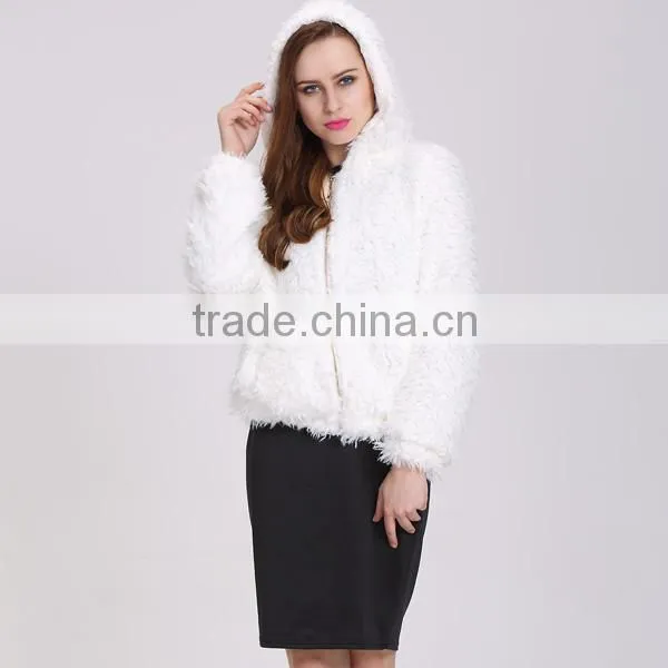 2016 Women White Long Mink Coat With Caps in China photo-3