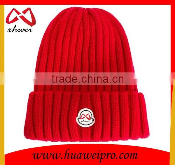 Custom Logo and Branded Long Knitted Beanie Hat Cotton and Acrylic Plain Beanie Cap Wholesale photo-4