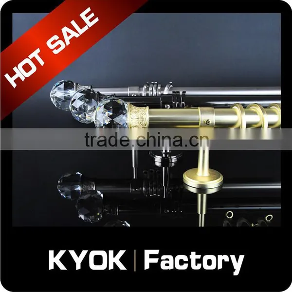 KYOK 2016 New Double Curtain Rods & Double Curtain Rods Accessories , Metal Curved Curtain Rods Wholesale photo-2