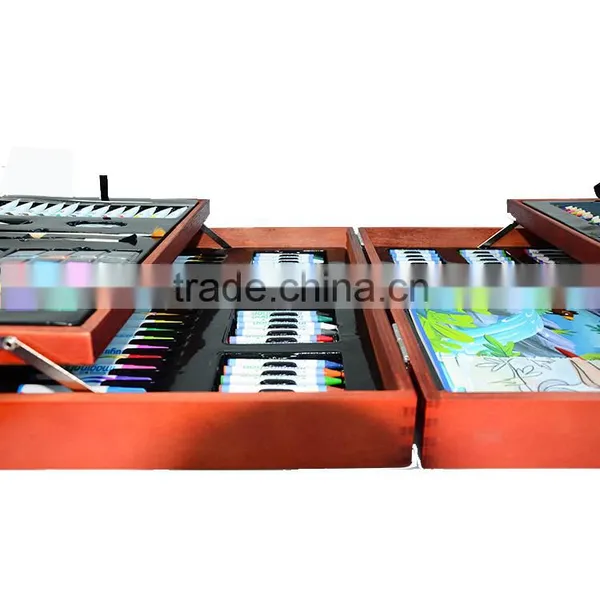 Double Layer Big Wooden Box Art Set 146pcs Gift Art Set in Wooden Case photo-2