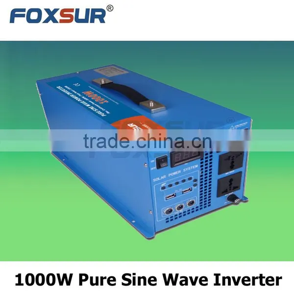 Foxsur New Product 1000W 24V dc to 110V AC Best Quality Professional Power Pure Sine Wave Inverter With Controller photo-2