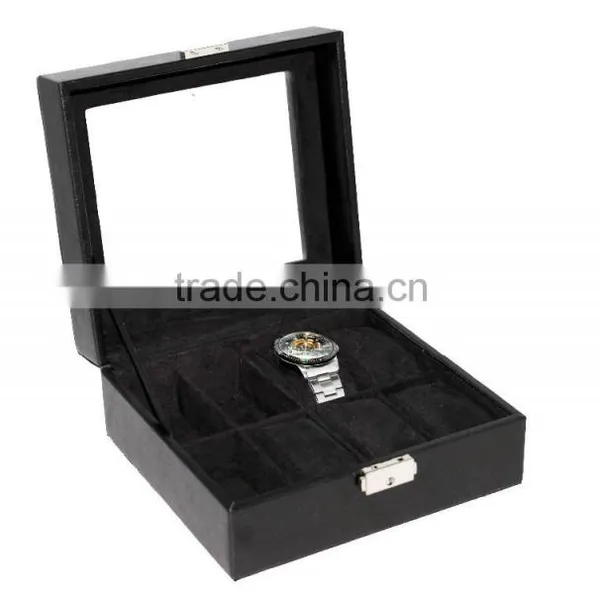 Exquisite Custom Makeing Black Pu Leather Watch Storage Box photo-4