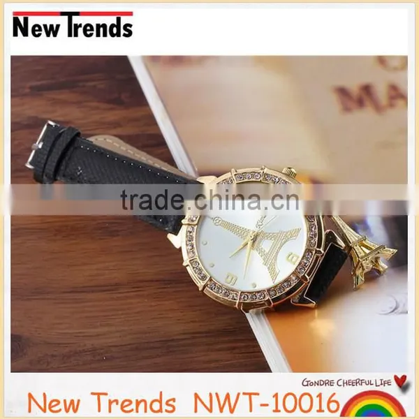 2015 Classical Eiffel Tower Pendant Colorful Leather Wrist Watch photo-5