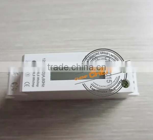 High Quality 120v 60hz 35mm Standard Din Rail Wattmeter , Solar System Use Single-phase Power Watt Meter photo-2