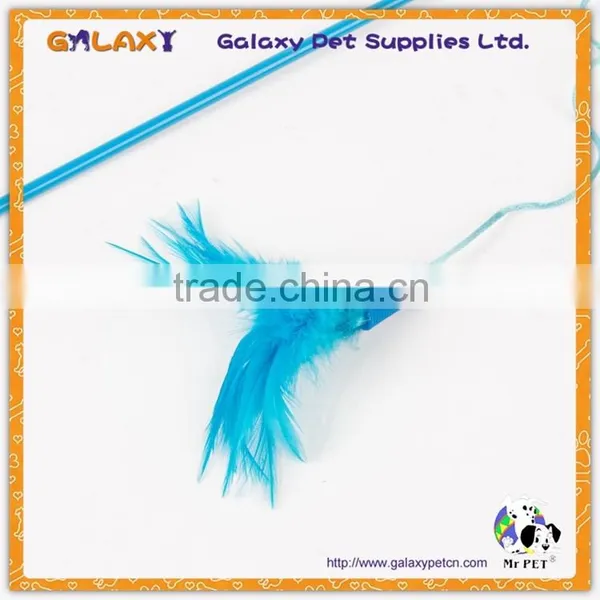 Fishing Rod Type Solid Color Feather Cat Teaser Stick Toy With Bell photo-6