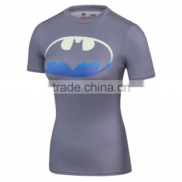 2016 Cartoon Bat-man TShirt Women Short Sleeve T-shirt Tees Ladies Clothing Logo T-Shirt photo-2