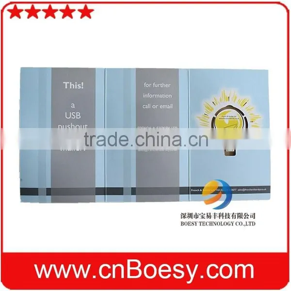 280x113MM Size CMYK Printing 300gsmx2 Coated Paper USB Drive photo-3