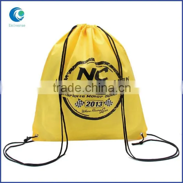 Black Logo Drawstring Nylon Backpack Bags photo-3