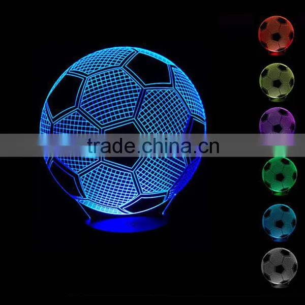 3D Optical Illusion Football Night Lamp Night Light 10 Colorful LEDs Ultra-thin Acrylic Light Panel AA Battery or DC 5V photo-2